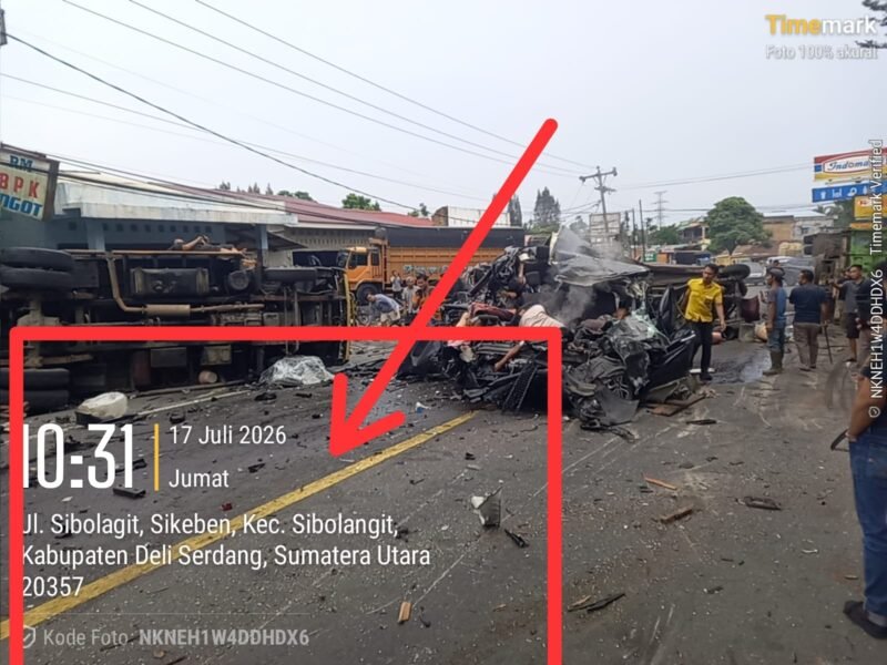 Lokasi Kejadian Tabrak Beruntun di Sibolangit, Jumat (17/7/2026)