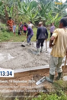 PEMBANGUNAN JALAN COR DI DUSUN 1A DESA SUBURAN KECAMATAN SIMPANG EMPAT BERJALAN LANCAR, WARGA SAMPAIKAN TERIMA KASIH